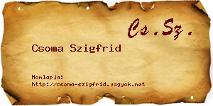 Csoma Szigfrid névjegykártya